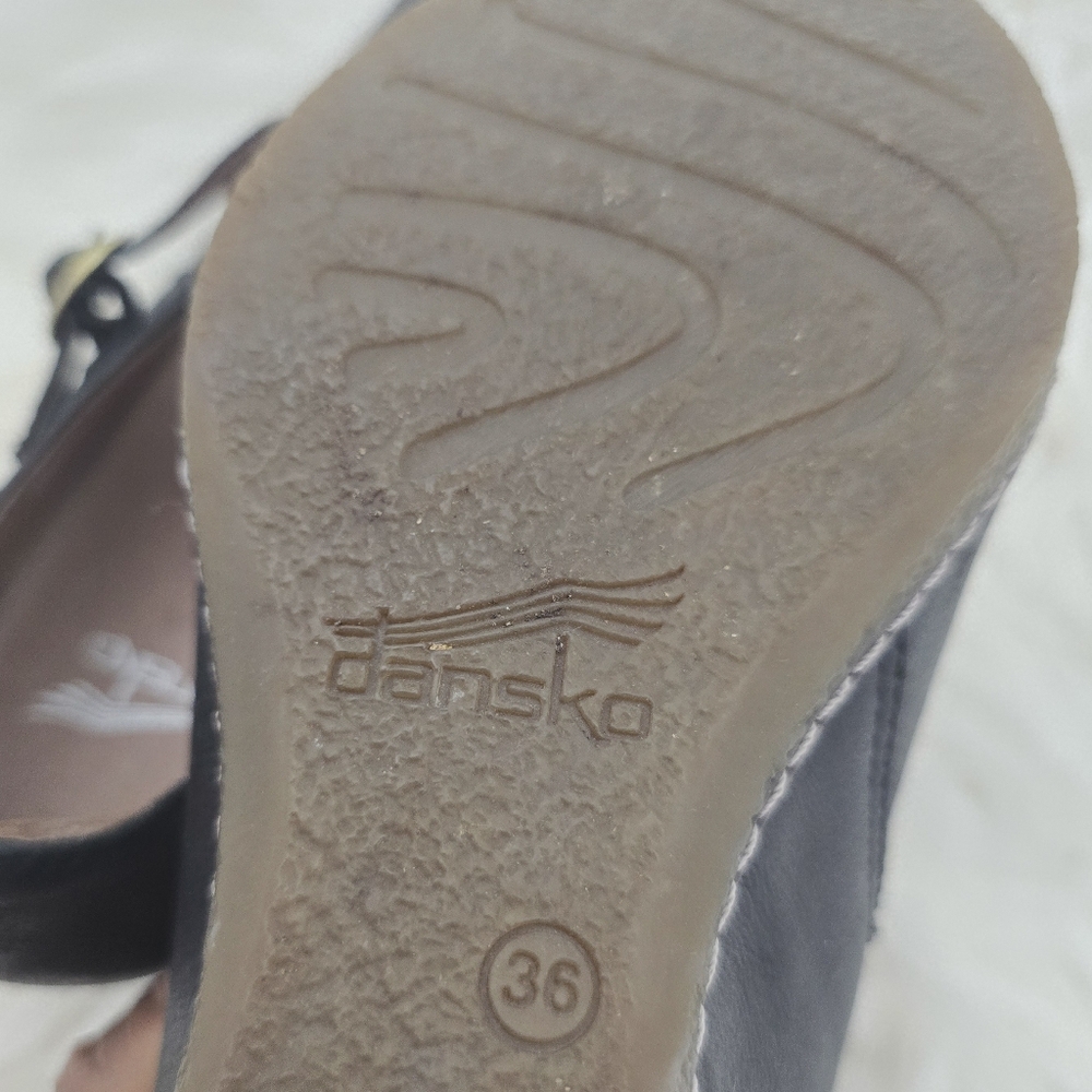 Dansko Mary Jane Womens Black Leather Wedge Shoe Size 36 - Picture 10 of 10